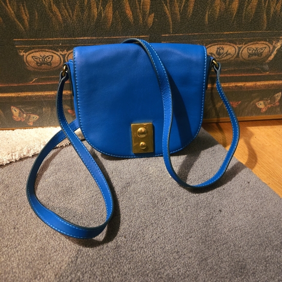 J. Crew Handbags - Blue Leather Crossbody Bag